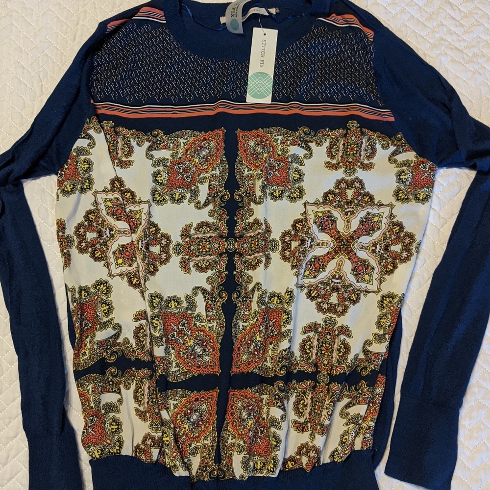 Stitch Fix 41 Hawthorn Mixed Media Top